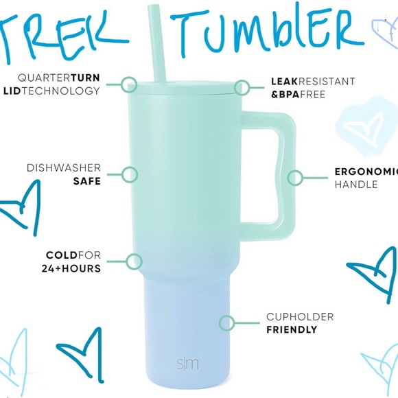 Simply Modern TREK 40oz Tumbler in Cool Mint New 🆕 & Never Used ❣️Beautiful 😍 - Picture 5 of 17